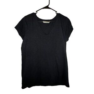 Loft Sunwashed Solid Black Tee